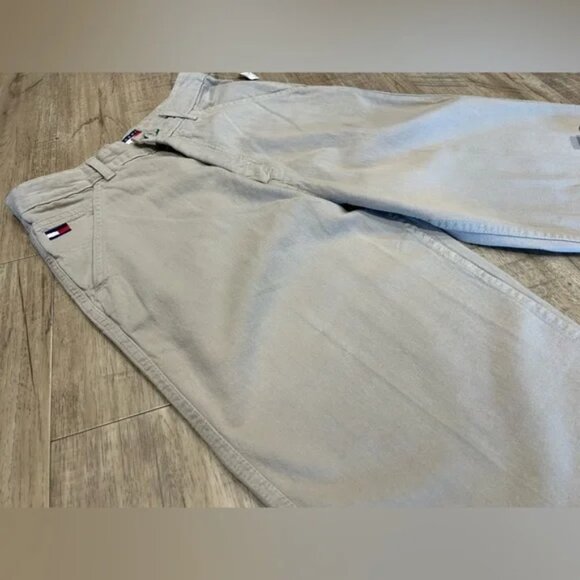 Tommy Hilfiger Men's 29x34 Beige Khaki Work Pants Tan with Logo Vintage NWT - Picture 4 of 10